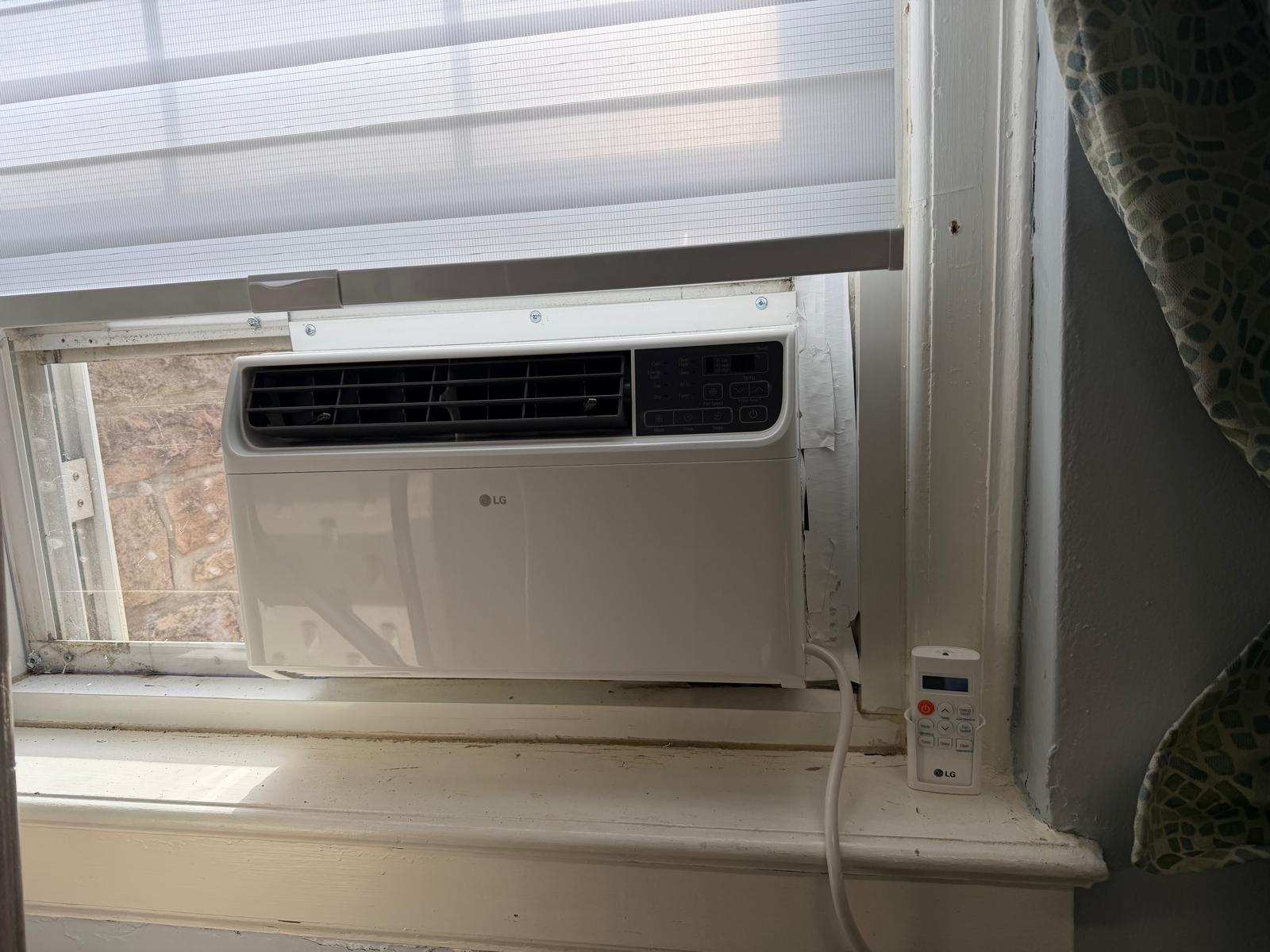 A new air-conditioning unit added to the teacher lounge