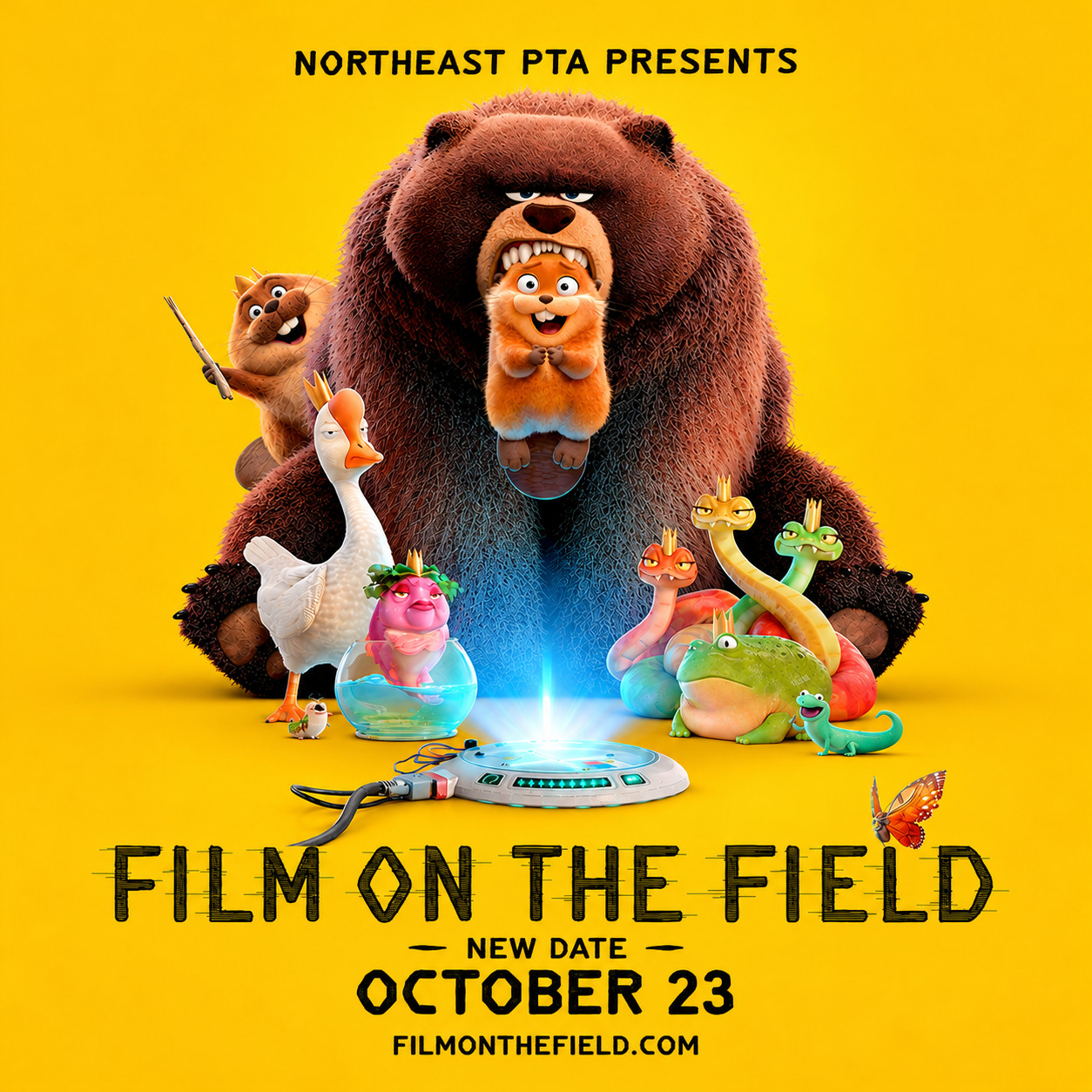 Northeast PTA presents Film on the Field. New date: October 23.